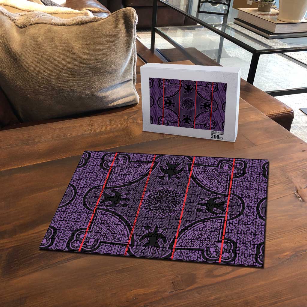 Lesotho Seanamarena Puzzle Basotho Traditional Blanket Style - Violet - Wonder Print Shop