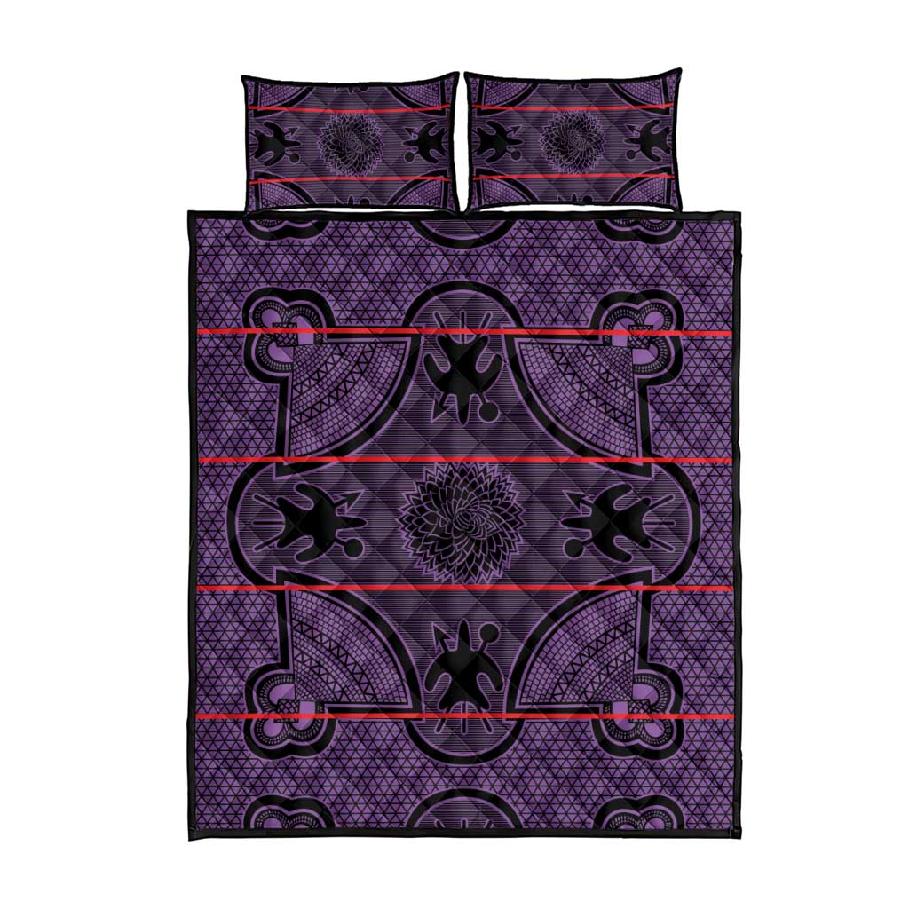 Lesotho Seanamarena Quilt Bed Set Basotho Traditional Blanket Style - Violet - Wonder Print Shop