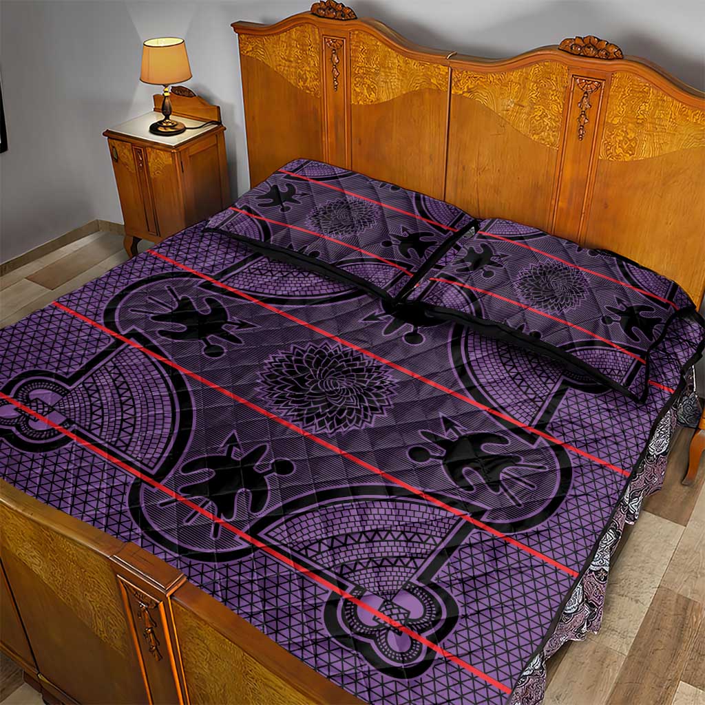 Lesotho Seanamarena Quilt Bed Set Basotho Traditional Blanket Style - Violet - Wonder Print Shop
