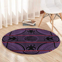 Lesotho Seanamarena Round Carpet Basotho Traditional Blanket Style - Violet - Wonder Print Shop