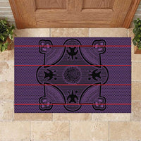 Lesotho Seanamarena Rubber Doormat Basotho Traditional Blanket Style - Violet - Wonder Print Shop