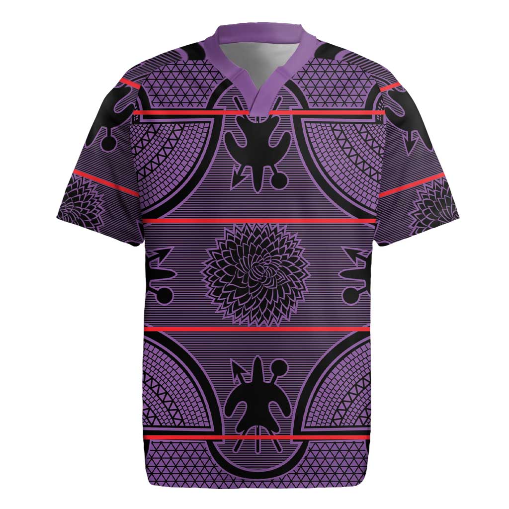 Lesotho Seanamarena Rugby Jersey Basotho Traditional Blanket Style - Violet - Wonder Print Shop