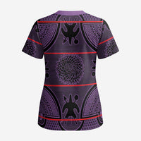 Lesotho Seanamarena Scrub Top Basotho Traditional Blanket Style - Violet - Wonder Print Shop