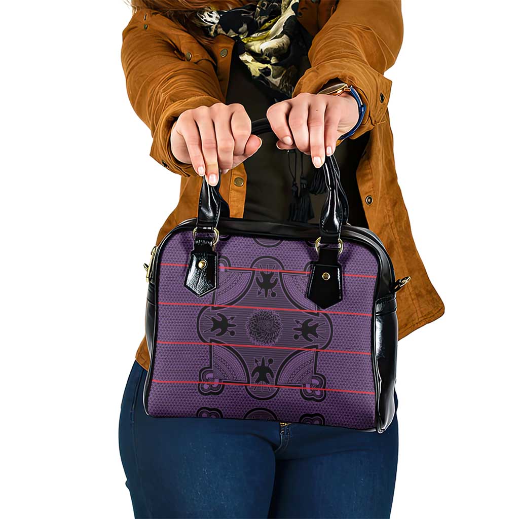 Lesotho Seanamarena Shoulder Handbag Basotho Traditional Blanket Style - Violet - Wonder Print Shop