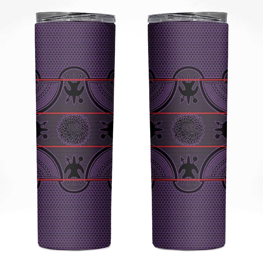 Lesotho Seanamarena Skinny Tumbler Basotho Traditional Blanket Style - Violet - Wonder Print Shop