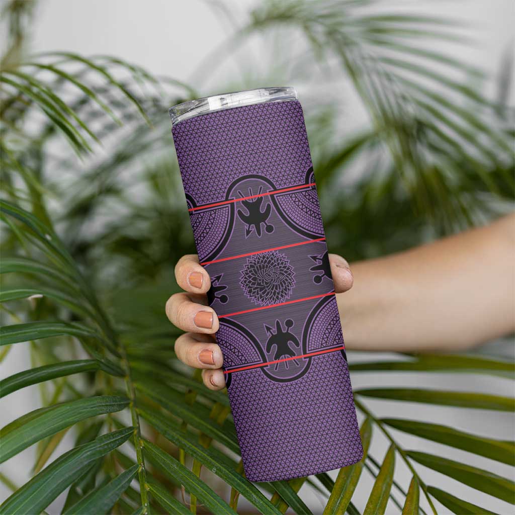 Lesotho Seanamarena Skinny Tumbler Basotho Traditional Blanket Style - Violet - Wonder Print Shop