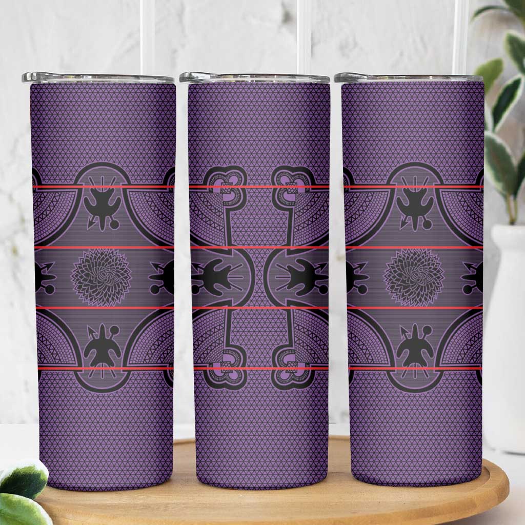 Lesotho Seanamarena Skinny Tumbler Basotho Traditional Blanket Style - Violet - Wonder Print Shop