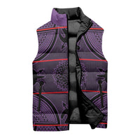 Lesotho Seanamarena Sleeveless Puffer Jacket Basotho Traditional Blanket Style - Violet - Wonder Print Shop