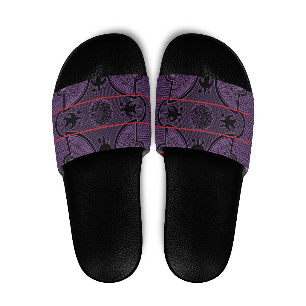 Lesotho Seanamarena Slide Sandals Basotho Traditional Blanket Style - Violet - Wonder Print Shop