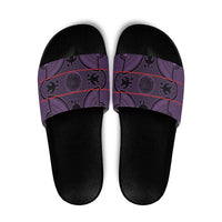 Lesotho Seanamarena Slide Sandals Basotho Traditional Blanket Style - Violet - Wonder Print Shop