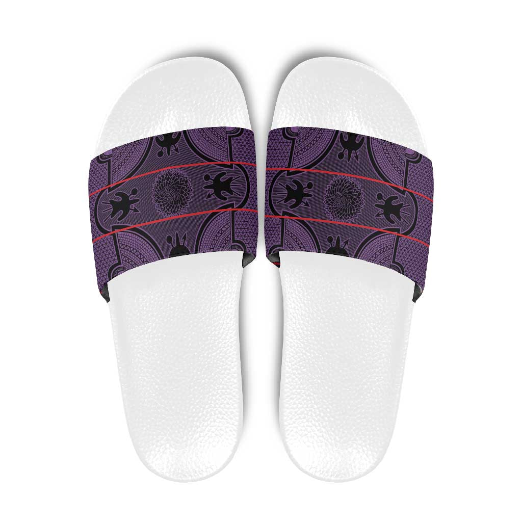 Lesotho Seanamarena Slide Sandals Basotho Traditional Blanket Style - Violet - Wonder Print Shop