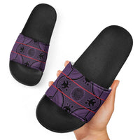 Lesotho Seanamarena Slide Sandals Basotho Traditional Blanket Style - Violet - Wonder Print Shop
