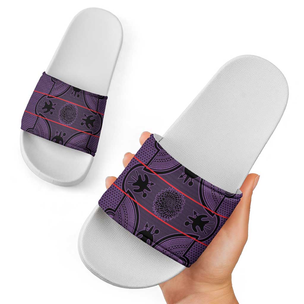 Lesotho Seanamarena Slide Sandals Basotho Traditional Blanket Style - Violet - Wonder Print Shop