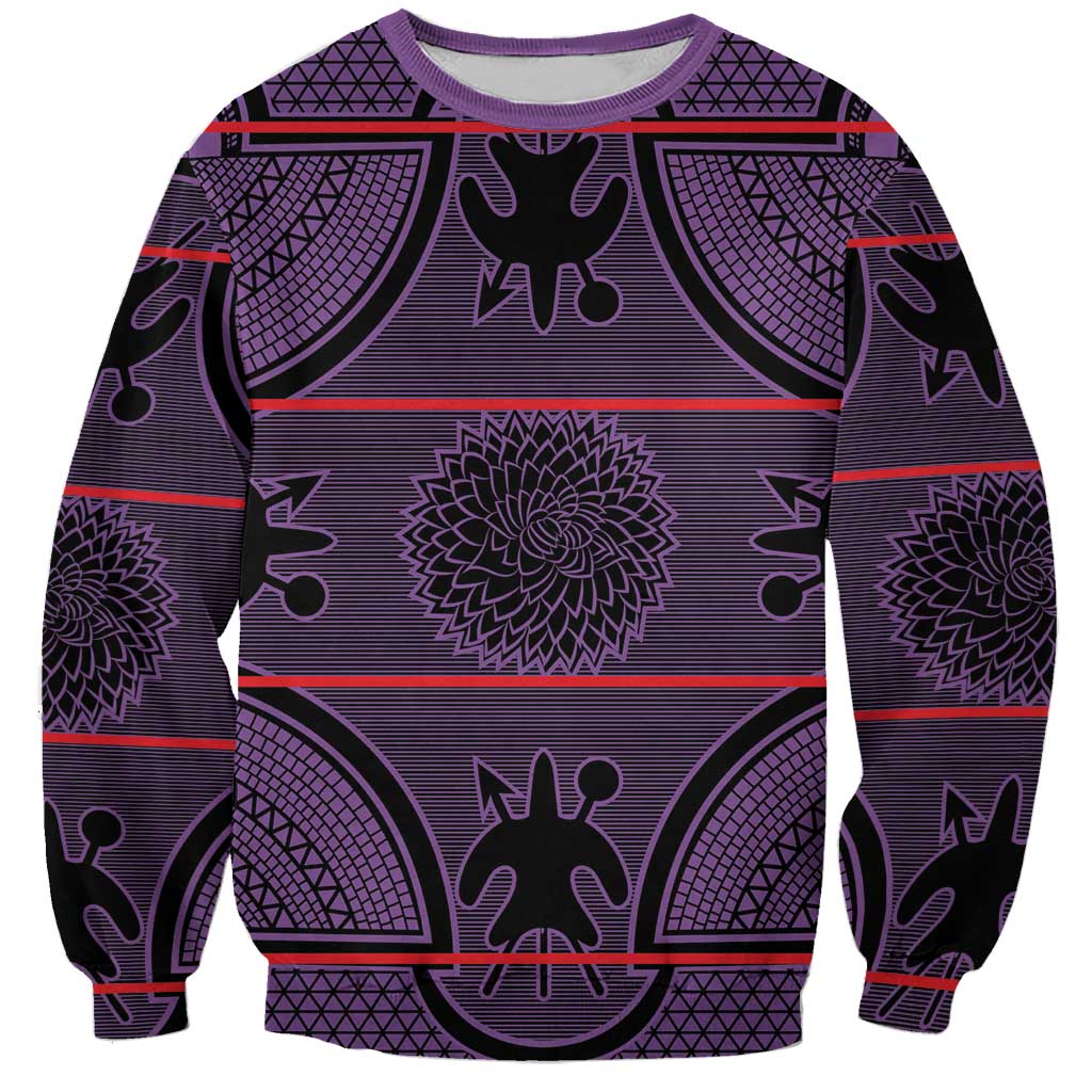 Lesotho Seanamarena Sweatshirt Basotho Traditional Blanket Style - Violet - Wonder Print Shop