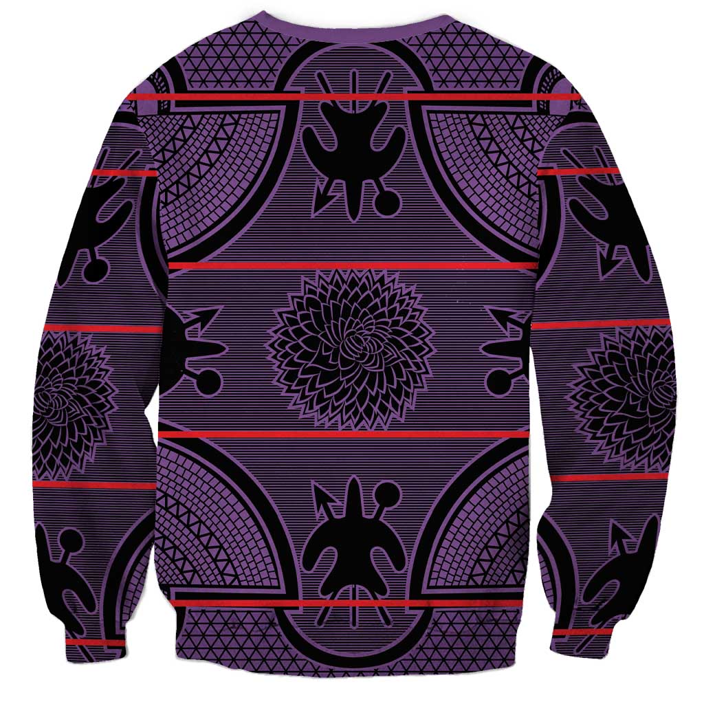 Lesotho Seanamarena Sweatshirt Basotho Traditional Blanket Style - Violet - Wonder Print Shop