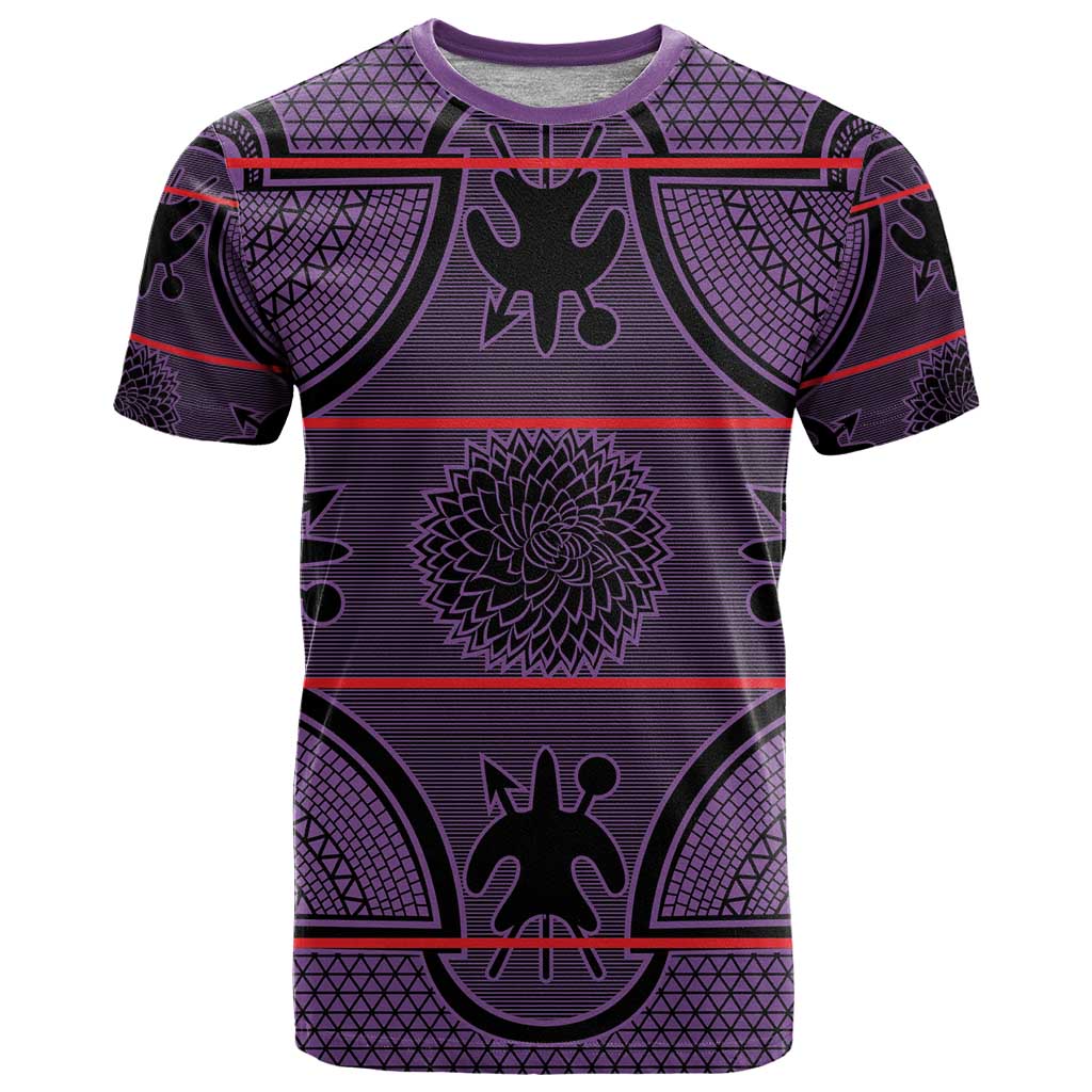 Lesotho Seanamarena T Shirt Basotho Traditional Blanket Style - Violet - Wonder Print Shop