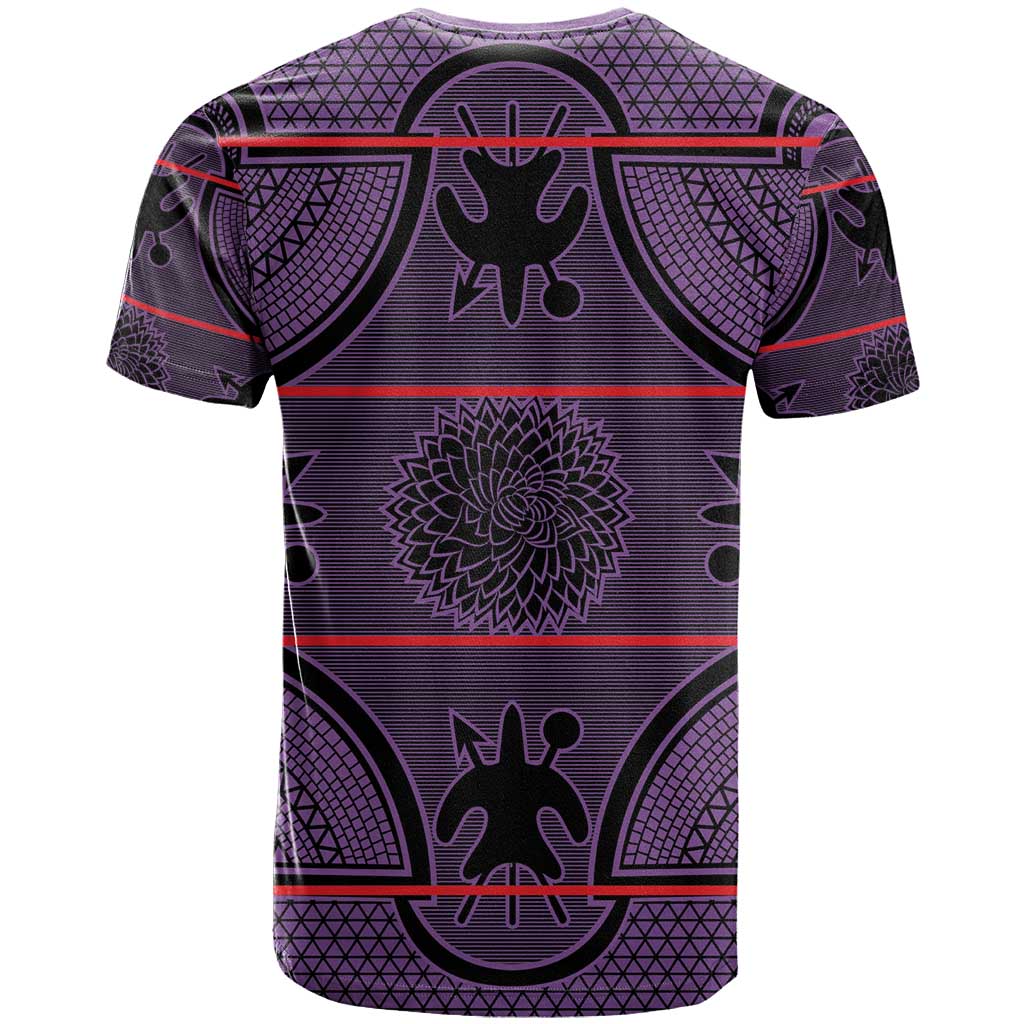 Lesotho Seanamarena T Shirt Basotho Traditional Blanket Style - Violet - Wonder Print Shop