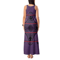 Lesotho Seanamarena Tank Maxi Dress Basotho Traditional Blanket Style - Violet - Wonder Print Shop