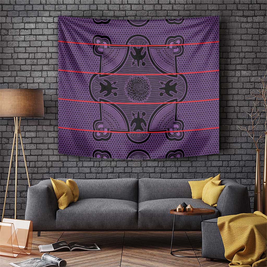 Lesotho Seanamarena Tapestry Basotho Traditional Blanket Style - Violet - Wonder Print Shop