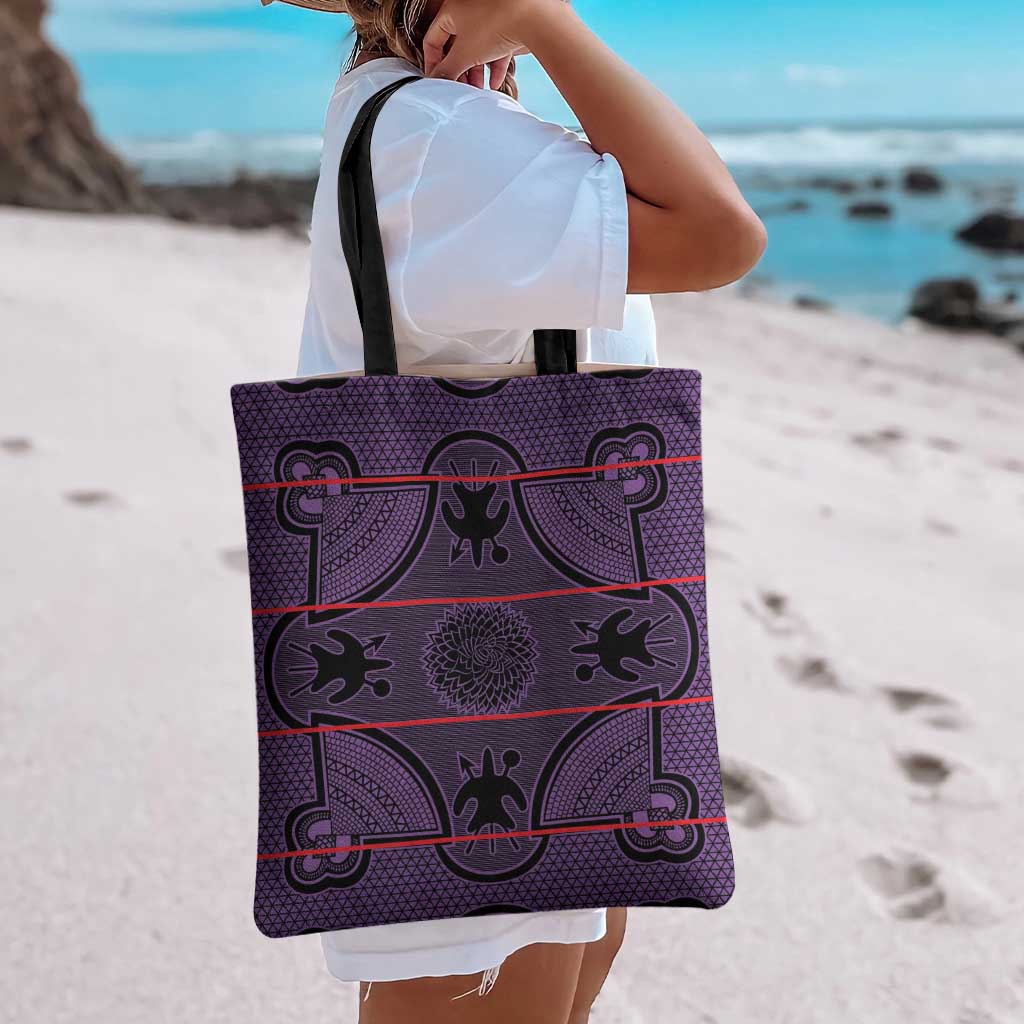 Lesotho Seanamarena Tote Bag Basotho Traditional Blanket Style - Violet - Wonder Print Shop