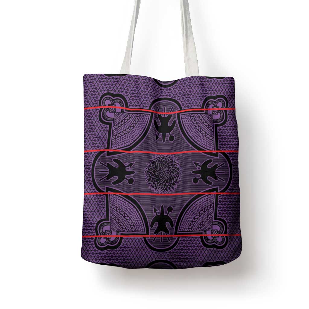 Lesotho Seanamarena Tote Bag Basotho Traditional Blanket Style - Violet - Wonder Print Shop