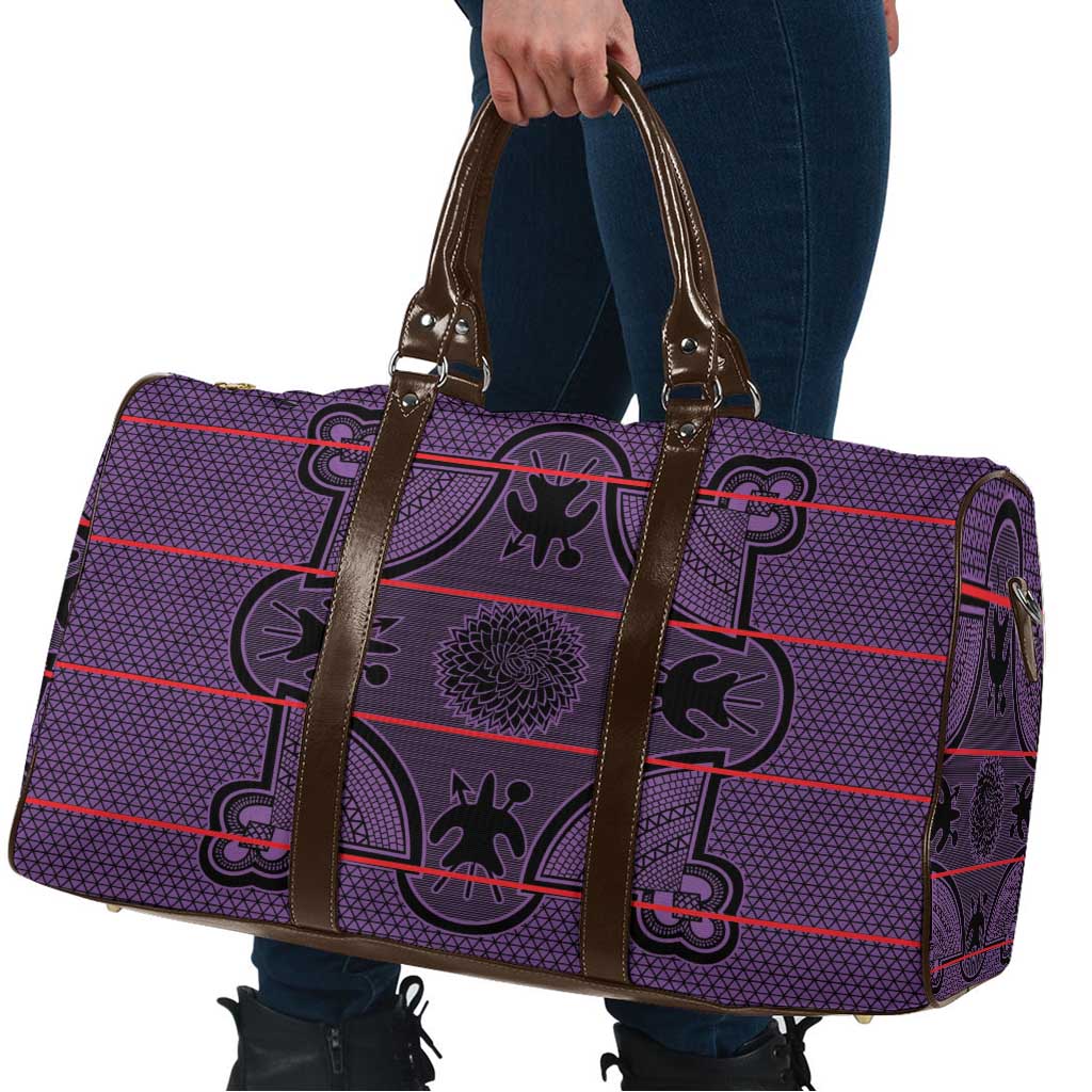 Lesotho Seanamarena Travel Bag Basotho Traditional Blanket Style - Violet - Wonder Print Shop