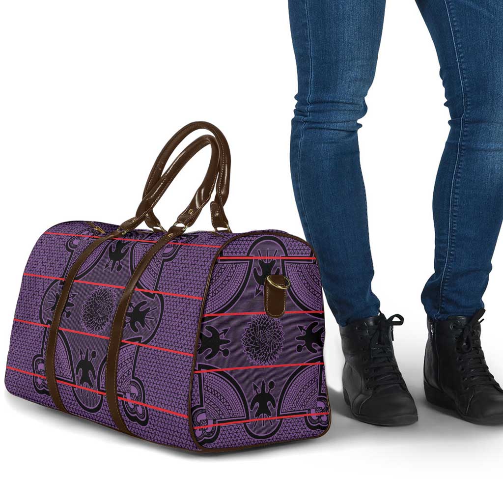 Lesotho Seanamarena Travel Bag Basotho Traditional Blanket Style - Violet - Wonder Print Shop