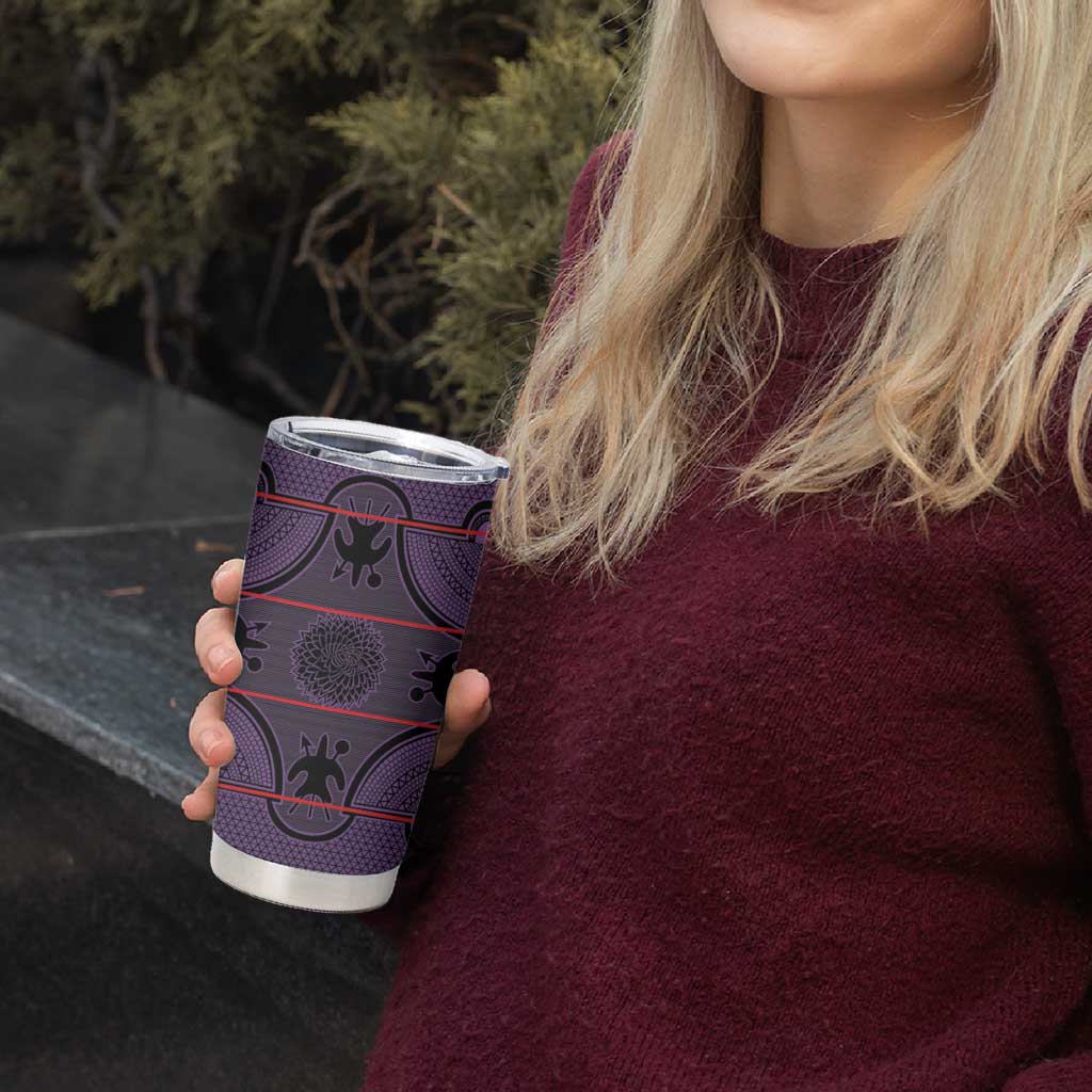 Lesotho Seanamarena Tumbler Cup Basotho Traditional Blanket Style - Violet - Wonder Print Shop