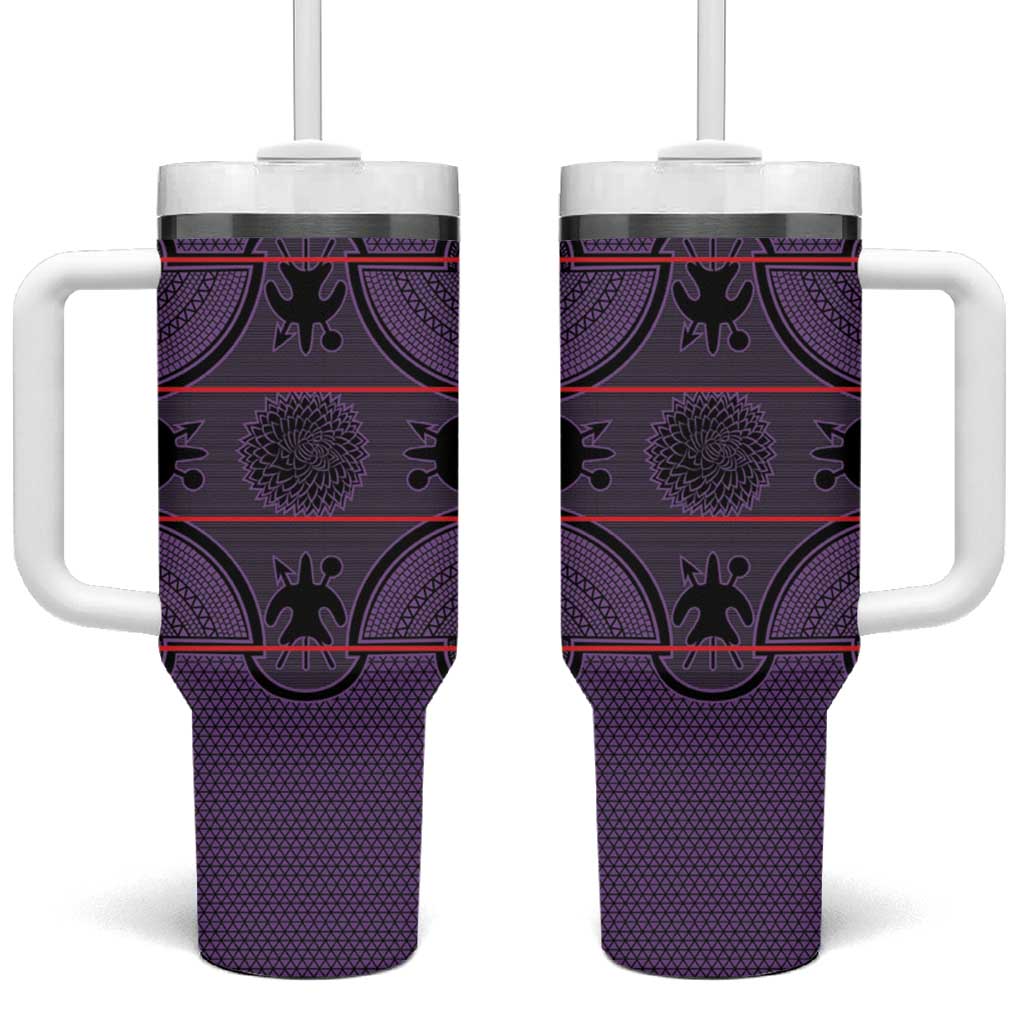 Lesotho Seanamarena Tumbler With Handle Basotho Traditional Blanket Style - Violet - Wonder Print Shop
