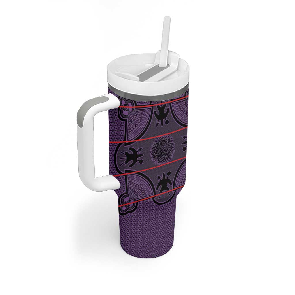 Lesotho Seanamarena Tumbler With Handle Basotho Traditional Blanket Style - Violet - Wonder Print Shop