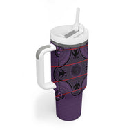Lesotho Seanamarena Tumbler With Handle Basotho Traditional Blanket Style - Violet - Wonder Print Shop