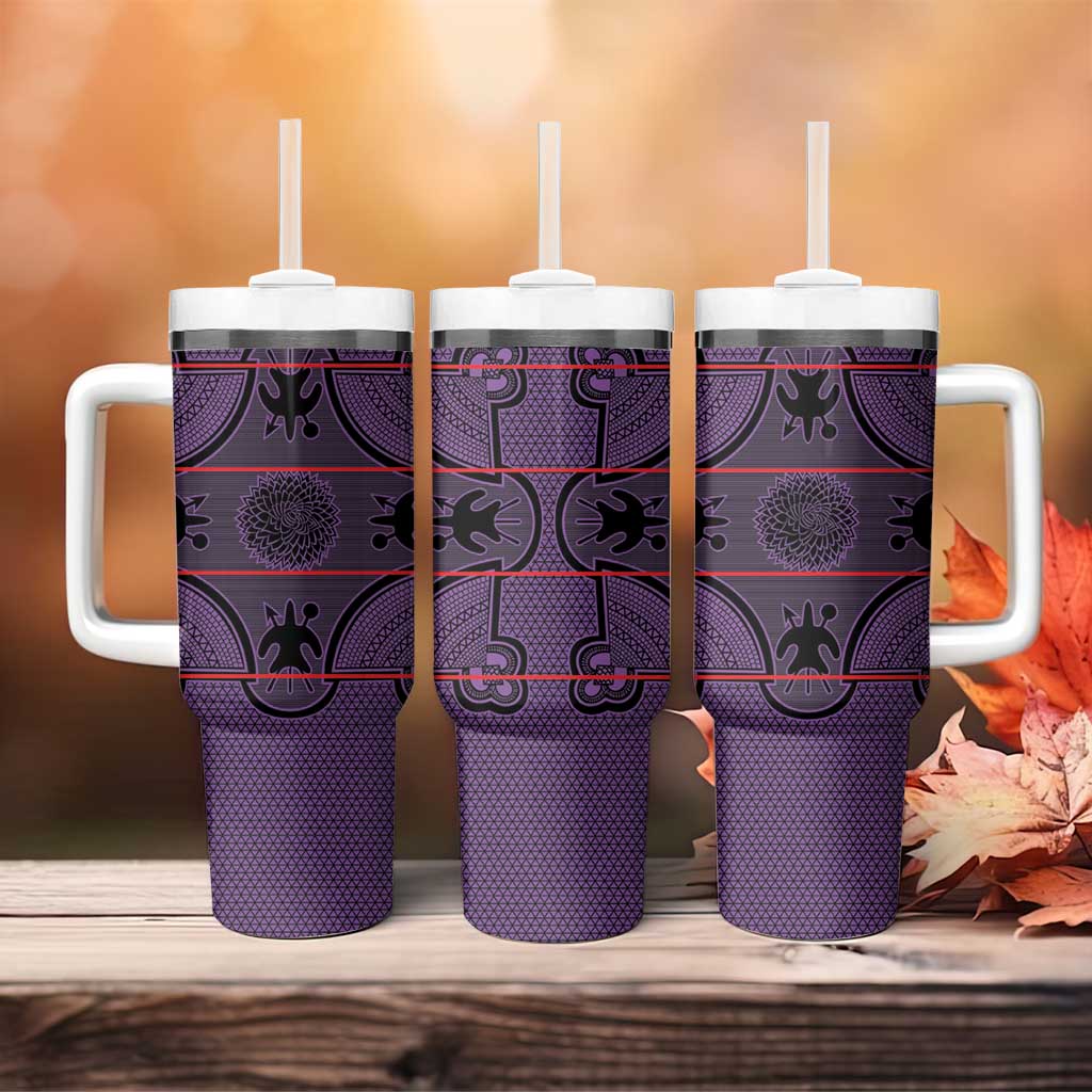 Lesotho Seanamarena Tumbler With Handle Basotho Traditional Blanket Style - Violet - Wonder Print Shop