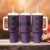 Lesotho Seanamarena Tumbler With Handle Basotho Traditional Blanket Style - Violet - Wonder Print Shop