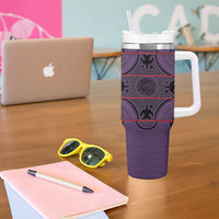 Lesotho Seanamarena Tumbler With Handle Basotho Traditional Blanket Style - Violet - Wonder Print Shop