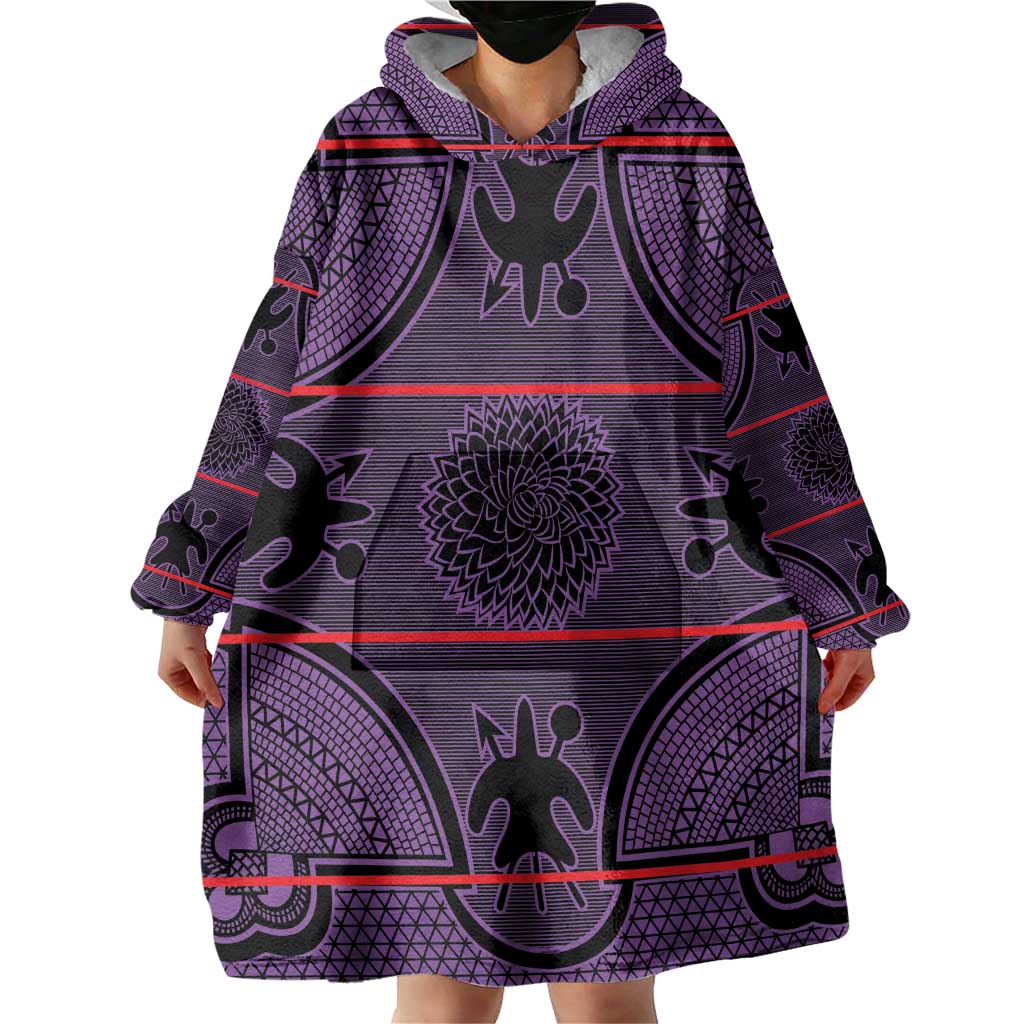 Lesotho Seanamarena Wearable Blanket Hoodie Basotho Traditional Blanket Style - Violet - Wonder Print Shop