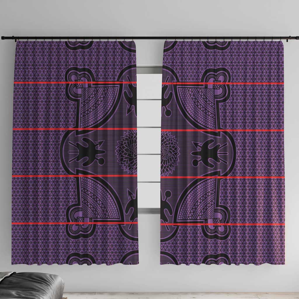 Lesotho Seanamarena Window Curtain Basotho Traditional Blanket Style - Violet - Wonder Print Shop