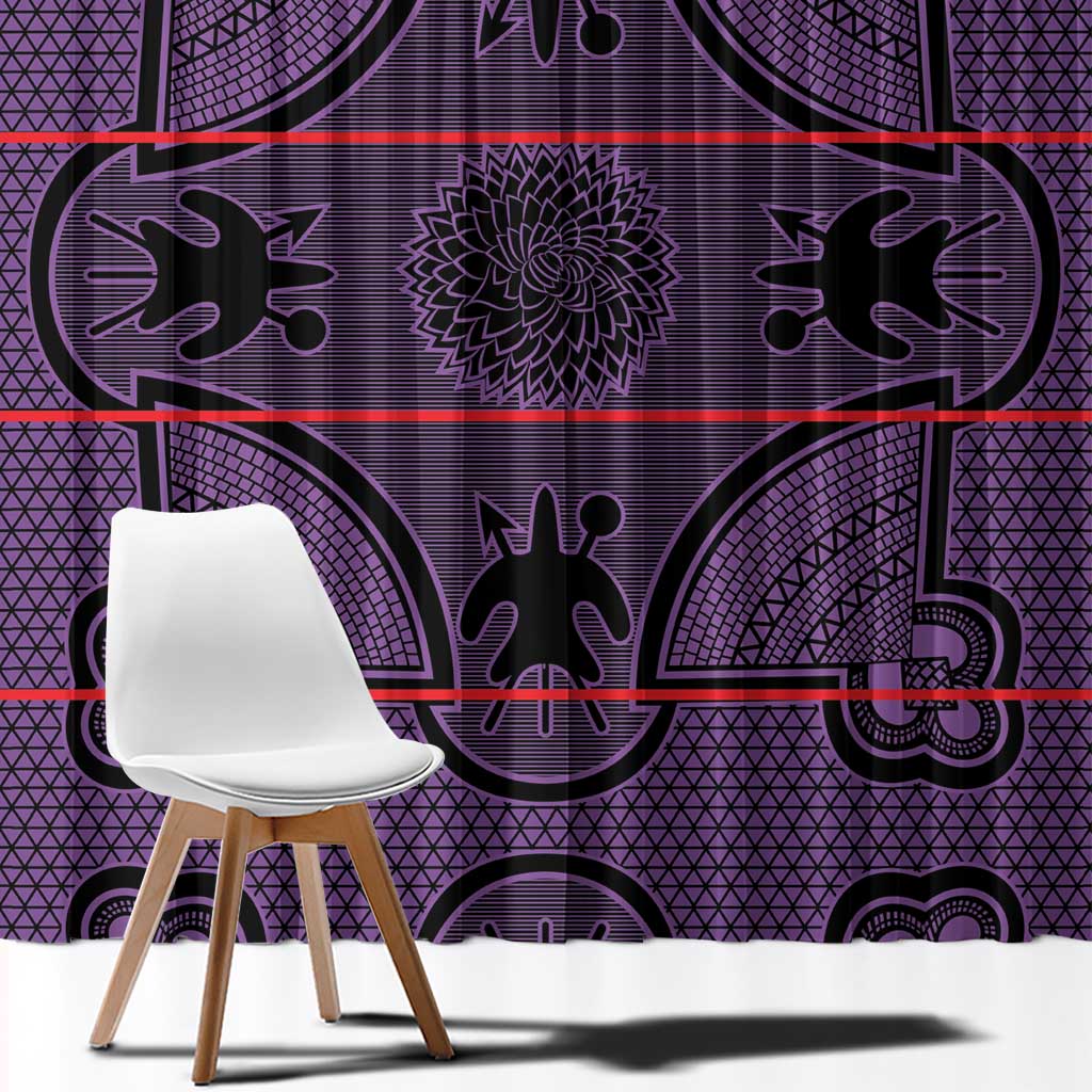 Lesotho Seanamarena Window Curtain Basotho Traditional Blanket Style - Violet - Wonder Print Shop