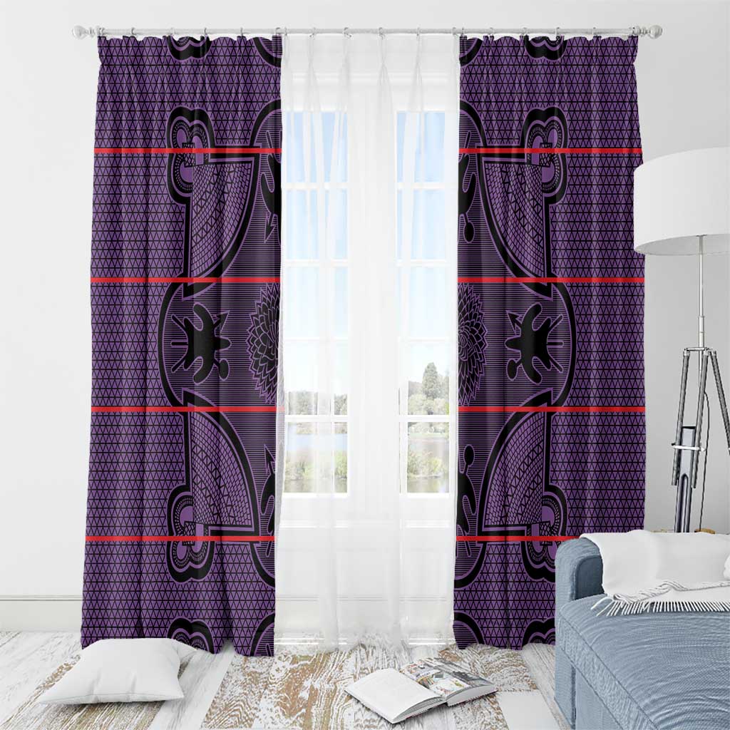 Lesotho Seanamarena Window Curtain Basotho Traditional Blanket Style - Violet - Wonder Print Shop