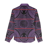 Lesotho Seanamarena Women Casual Shirt Basotho Traditional Blanket Style - Violet - Wonder Print Shop