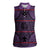 Lesotho Seanamarena Women Sleeveless Polo Shirt Basotho Traditional Blanket Style - Violet - Wonder Print Shop