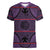 Lesotho Seanamarena Women V-Neck T-Shirt Basotho Traditional Blanket Style - Violet - Wonder Print Shop