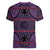 Lesotho Seanamarena Women V-Neck T-Shirt Basotho Traditional Blanket Style - Violet - Wonder Print Shop