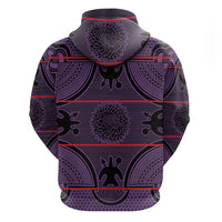 Lesotho Seanamarena Zip Hoodie Basotho Traditional Blanket Style - Violet - Wonder Print Shop