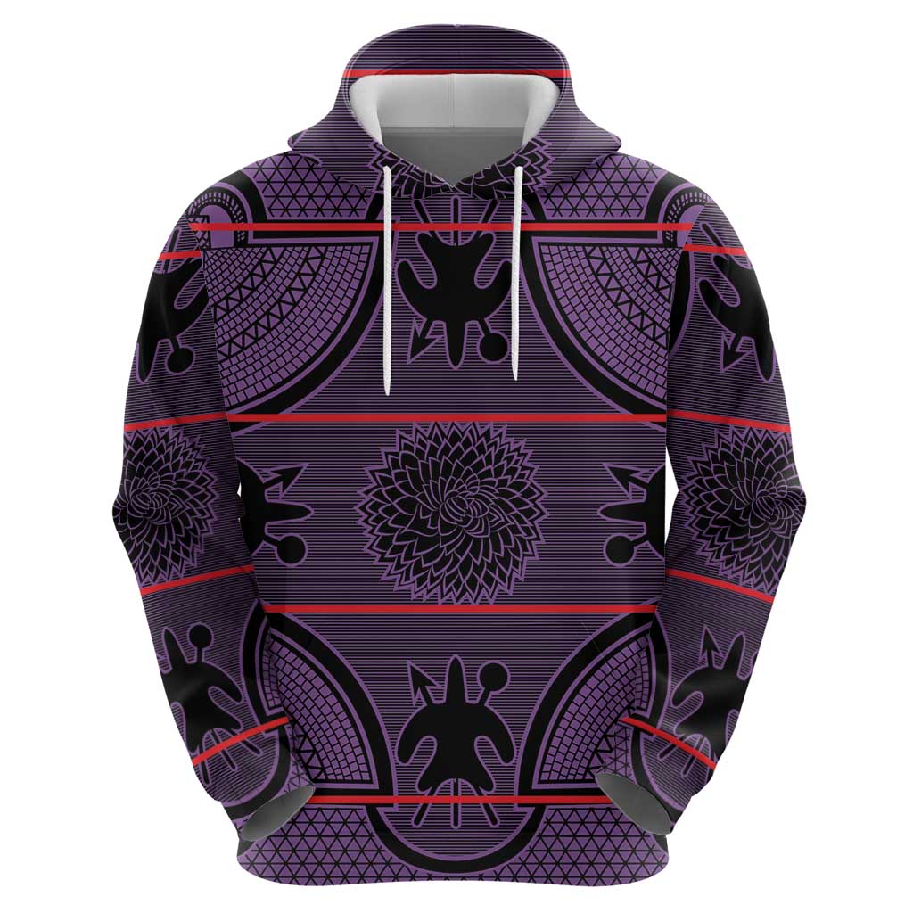 Lesotho Seanamarena Zip Hoodie Basotho Traditional Blanket Style - Violet - Wonder Print Shop