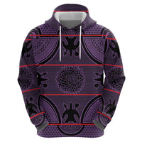 Lesotho Seanamarena Zip Hoodie Basotho Traditional Blanket Style - Violet - Wonder Print Shop