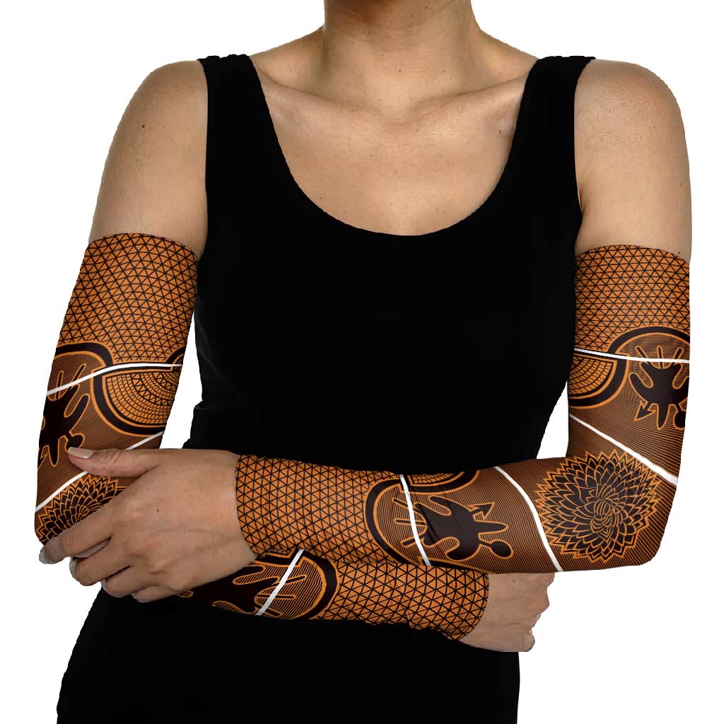 Lesotho Seanamarena Arm Sleeves Basotho Traditional Blanket Style - Orange - Wonder Print Shop