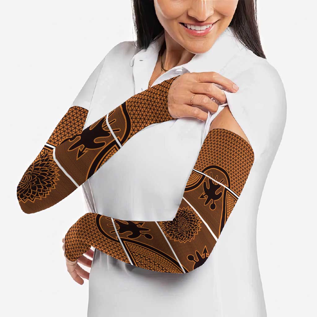 Lesotho Seanamarena Arm Sleeves Basotho Traditional Blanket Style - Orange - Wonder Print Shop