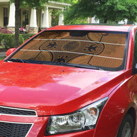 Lesotho Seanamarena Auto Sun Shade Basotho Traditional Blanket Style - Orange - Wonder Print Shop