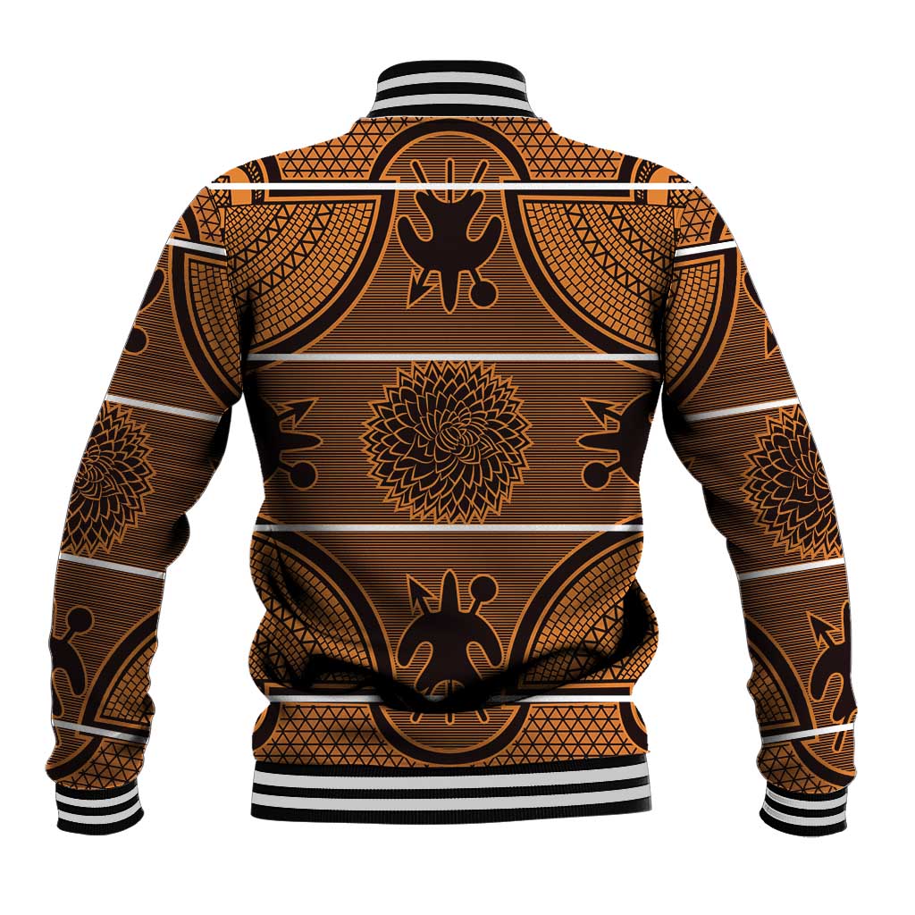 Lesotho Seanamarena Baseball Jacket Basotho Traditional Blanket Style - Orange - Wonder Print Shop