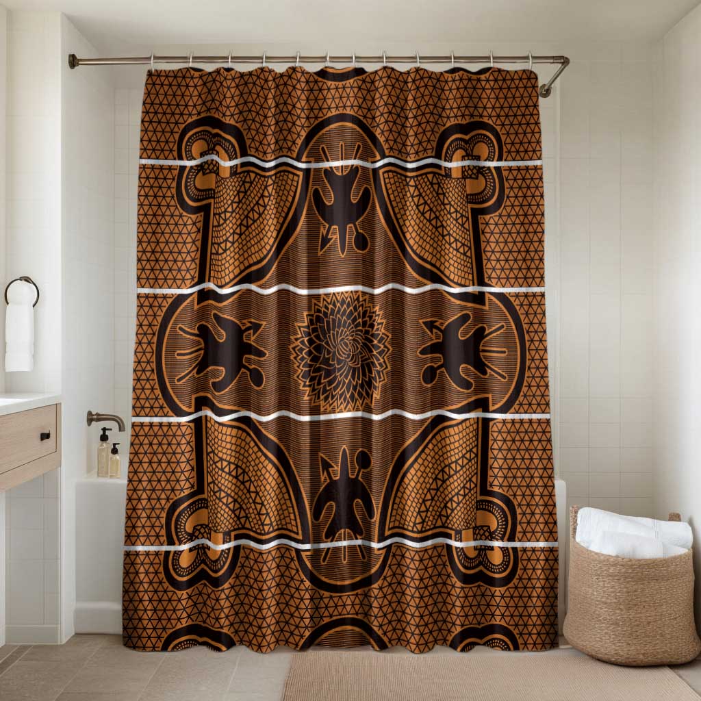 Lesotho Seanamarena Bathroom Set Basotho Traditional Blanket Style - Orange - Wonder Print Shop